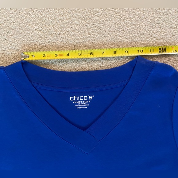 Chico’s V-neck Pima cotton 3/4 length sleeve tee - Picture 8 of 10